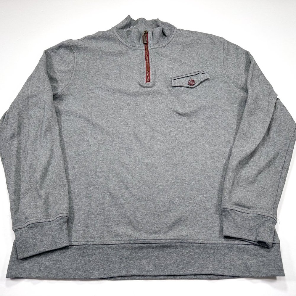 Thomas Parker New York Men's L Gray 1/4 Zip Long Sleeve Pullover - Picture 2 of 4